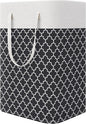 StorageRight Laundry Basket Hamper Large Collapsible Laundry Hamper with Easy Carry Handles，Freestanding Clothes Hampers for Laundry, Bedroom, Dorm, Clothes, Towels, 75L, Clover Black