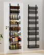 VyGrow Over the Door Organizer, 8-Tier Pantry Organizer with Fully Enclosed Mesh Baskets, Heavy-Duty Metal Hanging Spice Rack for Kitchen Bathroom Laundry Room, 2-in-1 Wall Mount or Door Mount, Black