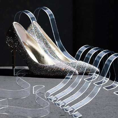 TXIN 10 Pcs/5 Pairs Acrylic Clear Sandal Shoes Display Stand Inserts Holders Shoe Display Rack Shoe Support For Women's Shoes