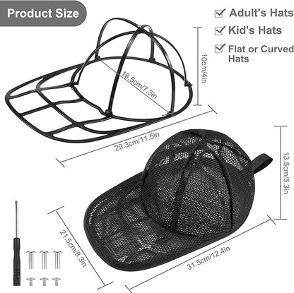 MAGTSMEI Hat Washer Cage for Washing Machine, Hat Washer Cage，Baseball Cap Washing Cage,Cleaning and Protecting Hats in Dishwasher (B & W 2 Pack)