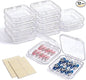 12 Pcs Press on Nail Storage Box with 60 Pcs Double Sided Adhesive Tapes, Nail Packaging Boxes Fake Nail Display Case Crystal Clear Nail Storage Box with Gift Box for Nail Art Business Nail Salon