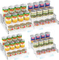 Yecuip Expandable Can Rack Organizer for Pantry, 3-Tier Adjustable Can Storage Holder, Holds Up to 24 Cans, Acrylic Canned Food Organizer for Cabinet, Countertop, Kitchen