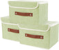 Large Storage Bin with Lid Storage Boxes,Collapsible Linen Storage Basket Container with Lid Storage Cube for Organizing Closets,3 Pack(Green)
