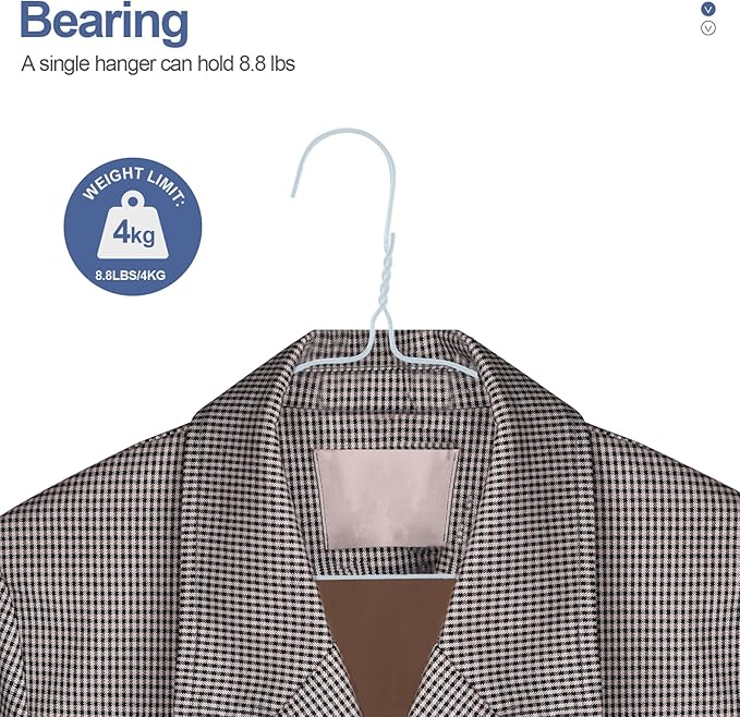 SPECILITE Wire Metal Clothes Hangers Bulk 50 Pack with Groove, 16.7 Inch, 12 Gauge Ultra Thin, Non Slip, for Standard Size Suits, Shirts, Pants, Skirts, White