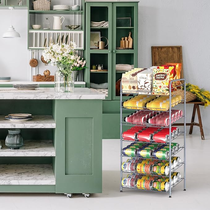 Nandae Can Rack Organizer, 7 Tier Kitchen Food Storage Rack Organizer, Can Holder Storage Dispenser for Kitchen Cabinet, Countertop, Pantry Organizers, Cupboard