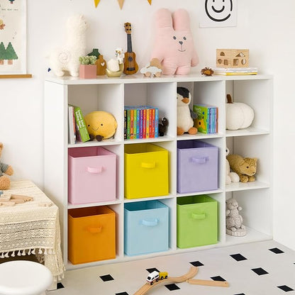 GRANNY SAYS 11x11 storage cubes for shelves, Rainbow-colored Storage Boxes for Cube Storage, 11-inch Cube Storage Bins for Organizing Clothes, Toys, and Books, Set of 6