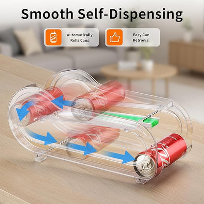 Soda Can Organizer for Refrigerator, Drink Organizer for Fridge, Automatic Rolling Can Dispenser Holder, Organize 11 Pcs Standard 11.15oz or 12oz Long Cans (1 Pack)