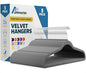 Lifemaster Velvet Clothes Hangers – with 360 Degree Swivel Hook and Non-Slip Shoulder Notch, Holds Up to 10 lbs, Heavy Duty Hanger Set, for Organizing Suit, Dress, Coat, and Clothes, Pack of 5, Gray