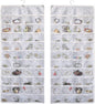 BB Brotrade Hanging Jewelry Organizer, Double-Sided Jewelry Storage Organizer with Embossed Pattern, 80 Clear PVC Pockets for Holding Jewelries (White)