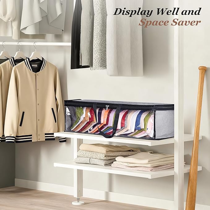 KEETDY Hat Organizer for Baseball Caps Holder Large Hat Storage Bag Rack with Double Carry Handles and Zipper Closure, Grey