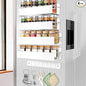 SMRCAD Magnetic Spice Rack Organizer for Fridge Seasoning Organizer for Kitchen storage with Screw Magnetic Shelf with Hook for Refrigerator and Oven (4pack1hook-White)