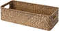 StorageWorks Wicker Toilet Paper Basket for Back of Toilet Baskets, Seagrass Bathroom Basket Organizer and Storage for Tank Topper, Small Tank Trays for Decor with Built-in Handles, Brown