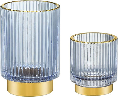Makeup Brush Holder Organizer,Toothbrush Holders,Desk Pen Pencil Holder,Multifunctional Vintage Glass Brush Cup(A3-20-US)