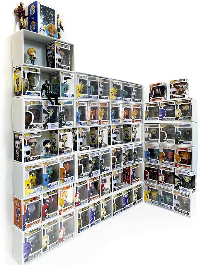 5X4 Version Display Case Compatible with Fnko Pop Boxes, Stackable 4 Single Row, with Transparent Cover to Protect Your Collection Against Dust (Holds 20 Pops)
