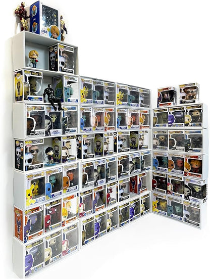 5X4 Version Display Case Compatible with Fnko Pop Boxes, Stackable 4 Single Row, with Transparent Cover to Protect Your Collection Against Dust (Holds 20 Pops)