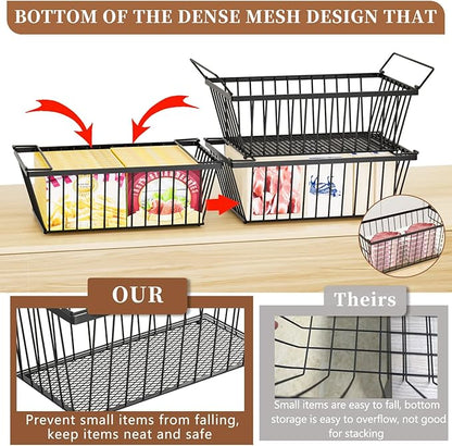 Freezer Organizer Bins ，Enhanced Leak-Proof Bottom，4 Pack Stackable Deep Freezer Organizer Bins for 5 Cu.FT Small Chest Freezer，organization and storage，pantry organizers（for 5 Cu.Ft