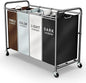 ROMOON Laundry Hamper Sorter Cart: 4-Section Organizer with Heavy-Duty Lockable Wheels and Removable Bags | 180L Rolling Laundry Basket for Dirty Clothes in Laundry Room or Small Spaces (Multicolor)