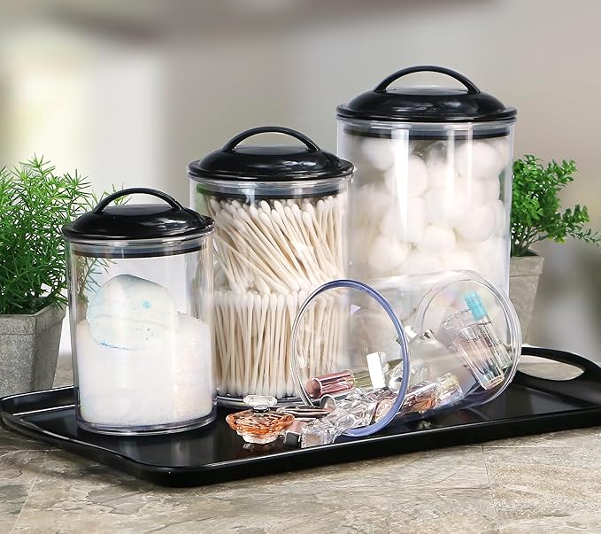 Reston Lloyd Food Storage Containers, BPA Free Airtight Canisters for Cereal, Pasta, Sugar, Coffee, Flour, Cookies, Loose Tea, for Kitchen Organization, Set of 3, White