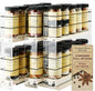 Vertical Spice Cabinet Mounted Spice Rack Organizer - 3 Drawers,30 Reg or 60 Half Sized Spice Jars - Pantry Organizers & Storage -Pullout Shelf for Kitchen Cupboard (6.9''W x 10.75''H x 10.6"D, Cream)
