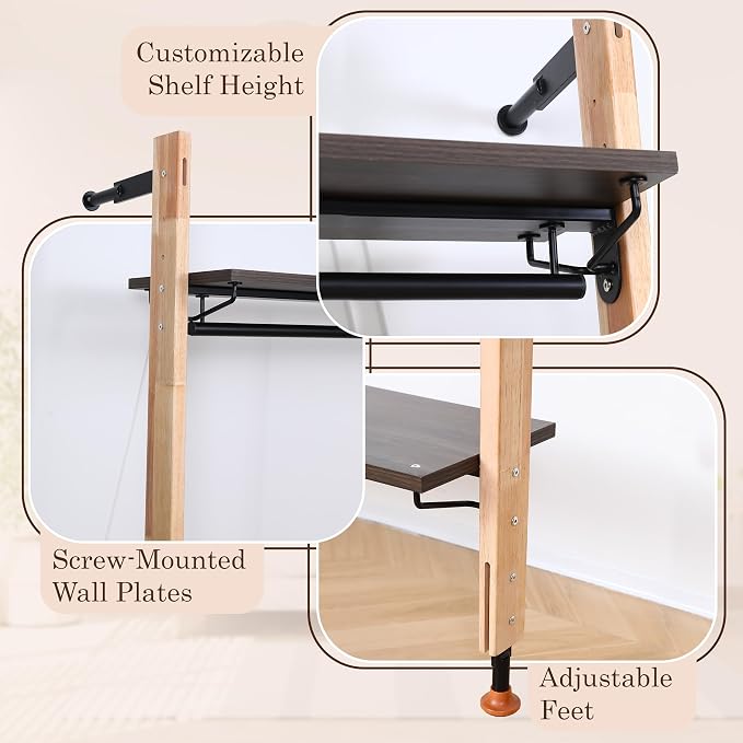 Houseables Industrial Closet System, Wall Closet System, Industrial Pipe Clothing Rack, Wall Mounted Clothes Rack, Open Wardrobe, Clothes Organizer, Floor to Ceiling, For Bedroom, Boutique, 83 x 50 IN