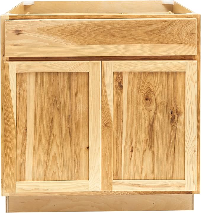 Quicklock RTA (Ready-to-Assemble) | Base Kitchen Cabinets - Shaker Style | Made in America (Rustic Hickory, 30" Wx34.5 Hx24 D Base)