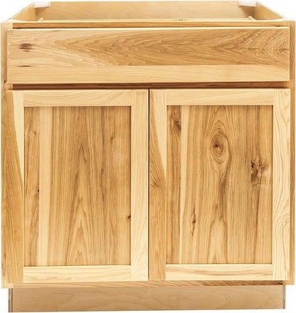 Quicklock RTA (Ready-to-Assemble) | Base Kitchen Cabinets - Shaker Style | Made in America (Rustic Hickory, 30" Wx34.5 Hx24 D Base)