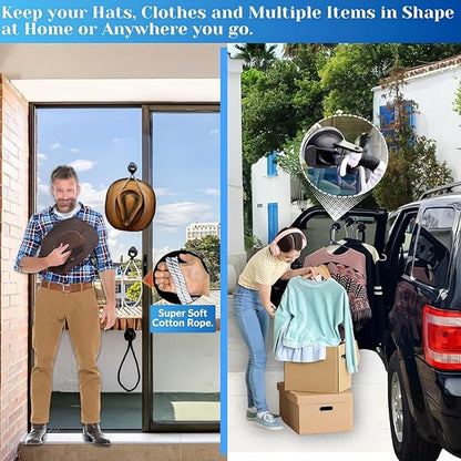 2 Pcs Cowboy Hat Holder for Trucks and Cars —Easy to Use,Suction Cup Hat Rack —(Without the need for any tools),Universal Hat Mount for Windshield/Dash,Suitable for Cars/Trucks/Home Doors
