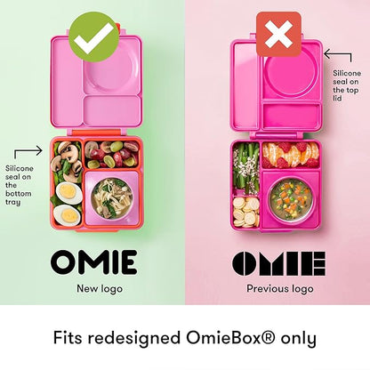 OmieBox (2 pack) Leakproof Dips Containers To Go, Salad Dressing Container, Condiment Container with Lids - Food Safe Silicone - 4 ounces (Purple/Orange)