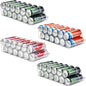Puricon 4 Pack Refrigerator Organizer Bins Can Dispenser Storage Holder, Soda Beverage Canned Food Container Bin Clear Plastic Pantry Storage Rack for Fridge Kitchen Countertops Cabinets -Skinny Can