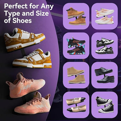 H Type Floating Shoe Rack for Wall, Metal Wall Mount Floating Shoe Shelves, Wall Mount Floating Sneaker Display Rack, Levitating Shoe Organizer for Sneaker Collector Advertising Exhibition
