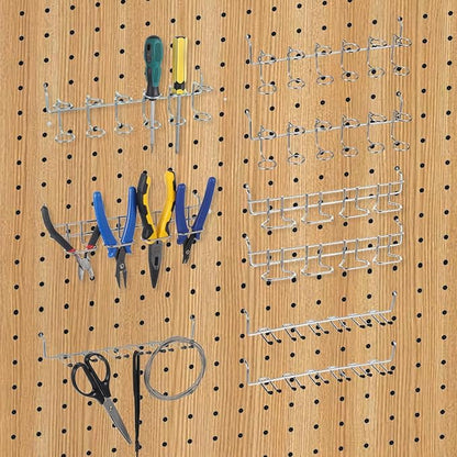 9 Pcs Pegboard Screwdriver Holders Organizer Pegboard Plier Holders Stainless Steel Peg Board Tool Utility Hooks Accessories Shelving Display Multi-Ring Tool Racks for Shop Store