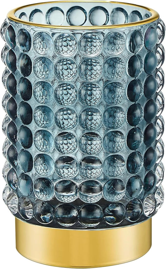 Makeup Brush Holder Organizer,Toothbrush Holders,Desk Pen Pencil Holder,Multifunctional Vintage Glass Brush Cup(A38-11-US/Dark Green/L)