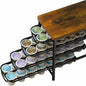 HFHOME Coffee Pod Holder with Wooden Top, Compatible with K-Cups, 4-Tier Coffee Capsule Storage Drawer, 56 Capacity Pods Organizer for Kitchen Counter, Home, Office, Black