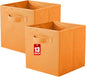 ShellKingdom Storage Bins, Foldable Fabric Storage Cubes And Cloth Organizer Drawer For Closet And Toys, 13 X 13 X 13 INCH, 2 Pack (Orange)