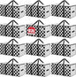 BETU 12 Pack Moving Bags Moving Storage College Dorm Camping Packing Travel PE Heavy Duty, Sturdy Handle, Zipper Large Storage Tote Bag Moving Boxes Box Alternative - White Plaid 29L x 15W x 15H