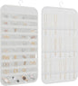 Hanging Jewelry Organizer Storage, 40 Pockets 36 Hooks Necklace Earring Necklace Bracelet Ring Organizer, Double - Sided Design, White