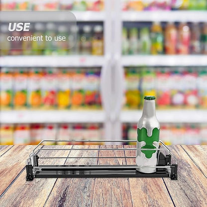 iplusmile Drink Dispenser for Fridge Automatic Pusher Poster Putter Small Refrigerator for Room Beverage Refrigerator Can Organizer Can Dispenser for Refrigerator Soda Machine Metal Drinks