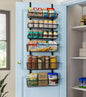Mefirt Over The Door Pantry Organizer, Pantry Organization and Storage, 6-Tier Deep Baskets Hanging Heavy-Duty Metal, Wall Spice Rack Seasoning Shelves for Home & Kitchen, Laundry Room Bathroom, Black