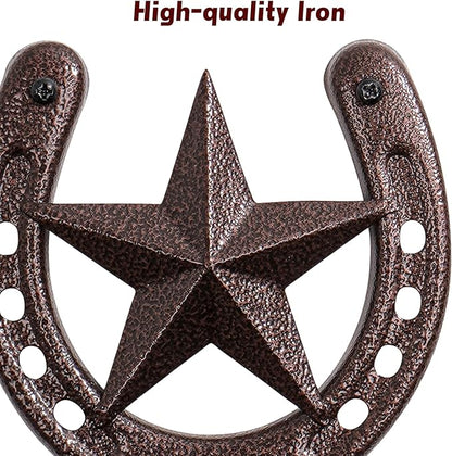 Cowboy Hat Hanger for Wall 4 Pack Cowboy Hat Holder Wall Mount Horseshoe Hooks Metal Hat Rack Hat Storage Western Wall Decor for Entryway Closet Bedroom Living Room Western Gift