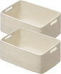 UBBCARE 2 Pack Storage Baskets for Shelves, Large Woven Storage Baskets, Dog Toy Bins, Baskets for Organizing Clothes, Towels, Books, Blanket, 17"L x 13"W x 7.5"H, Beige