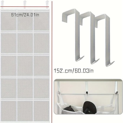 Large Mesh Over-the-Door Organizer – 15-Pocket Hanging Storage for Cruise, Home, Closet, or Bathroom (24"x60")