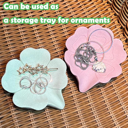 Soap Dish Soap Holder Self-Draining Soap Dish, Resin Bar Soap Holder, Lucky Four-Leaf Clover Shape Soap Tray Soap Saver for Bathroom,Kitchen,Sink,Bathtub, Easy Cleaning and Keep Dry