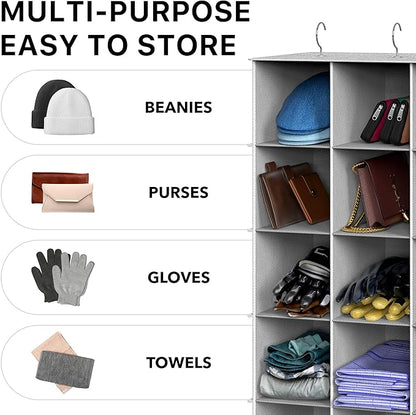 Simple Houseware 24 Section Shelves Hanging Shoes Organizer Holder for Closet, Gray