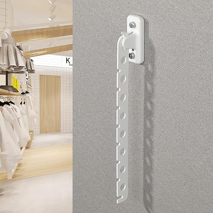 Alise Clothes Drying Rack Wall Mounted Coat Hanger White,Foldable Hangers Rack Clothes Hook Closet Storage Organizer,Swivel Space Saving Clothes Hanger Rack for Bedroom Bathroom Laundry,2 Pack