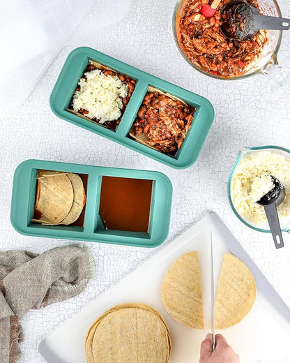 Souper Cubes 2 Cup Silicone Freezer Tray with Lids, Perfect for Storing Lasagna, Leftovers, Sauces, Portioned Meals and More, Silicone Soup Freezer Molds for Meal Prepping - Kale - 2-Pack