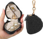 Jewelry Ring Holder Keychain – Portable Travel Gym Jewelry Storage Case for Rings Earrings Studs Necklace, Mini Jewelry Organizer Box Gym/Sports Jewelry Case (Jewelry Holder-Black)