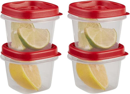 Food Storage Containers, Half Cup Food Storage Containers, 9 Peice Set, Easy Find Lids, 4 Containers, 4 Lids Chalk Pen And Chalk Labels