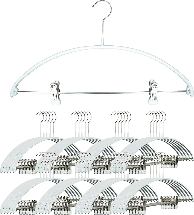 Mawa Narrow Petite Clothing Hangers, Steel Hanger with Non-Slip Coating, for Shirts, Dresses, Suits, Pants, Skirts, Camisoles, Jackets, 360-degree Rotatable Hook