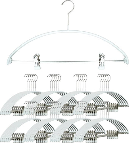 Mawa Narrow Petite Clothing Hangers, Steel Hanger with Non-Slip Coating, for Shirts, Dresses, Suits, Pants, Skirts, Camisoles, Jackets, 360-degree Rotatable Hook