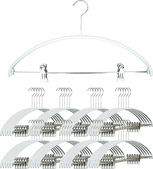 Mawa Narrow Petite Clothing Hangers, Steel Hanger with Non-Slip Coating, for Shirts, Dresses, Suits, Pants, Skirts, Camisoles, Jackets, 360-degree Rotatable Hook